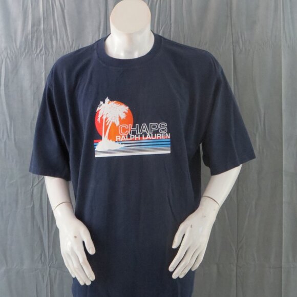 Vintage Graphic T-shirt - Chaps Ralf Lauren Island Graphic - Men's Extra-Large - Picture 1 of 8